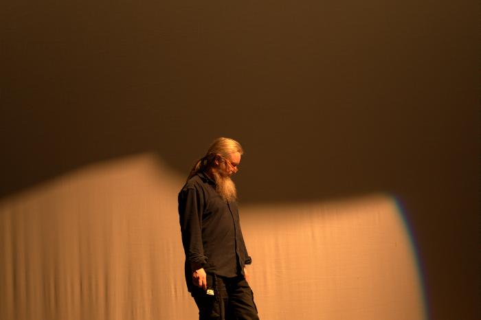 Iain Court on stage before No Boundaries 2018