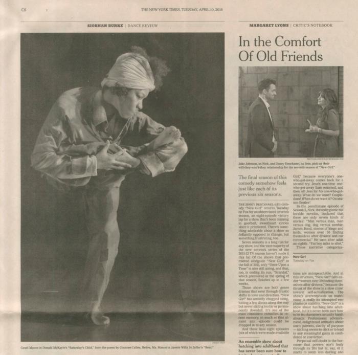 New York Times review of No Boundaries performance 2018